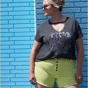 NWT Torrid Sunny Lime Button-down Hemmed Shorts Women's Size 22